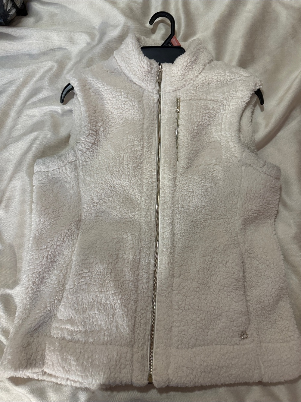 Calvin Klein Ivory Sherpa Zip Vest